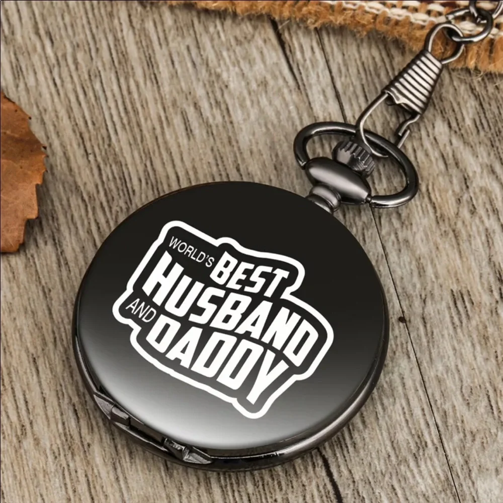NEW Black Men’s Pocket Watch Necklace - Picture 2 of 6